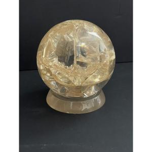 Pierre Giraudon Fractal Sphere With Original Base Vintage 20th Century Design