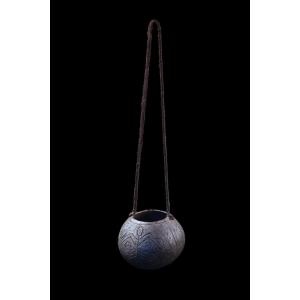 Chiseled Coconut, Tribal Art, Oceanic Art, Papua New Guinea, Oceania, Container