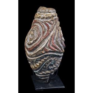 Pottery Flute, Tribal Art, Oceanic Art, Oceania, Traditional Instrument, 15 Cm