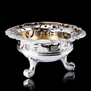 Antique Dutch Solid Silver Bowl Pipe Lighter/brazier - Amsterdam 18th C.