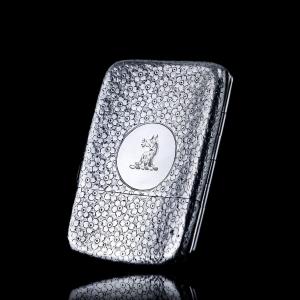 Antique Victorian Solid Silver Cigarette Case With Unusual Opening Mechanism - Birmingham 1886