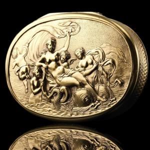 Antique Georgian Silver Gilt Snuff Box Scene Of Venus - London 1810