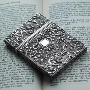 Antique Georgian Solid Silver Card Case With Gorgeous Decorations - Joseph Willmore 1836