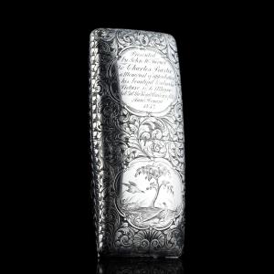 Antique Victorian Silver Cigar/cheroot Case Profusely Engraved - Nathaniel Mills 1840