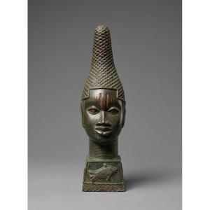 Oba Commemorative Head Bronze Ife-beni Edo-benin