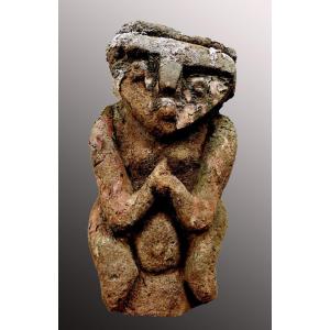 Stylized Maternity Sculpted In Coral Stone Vanuatu Oceania Tribal Art