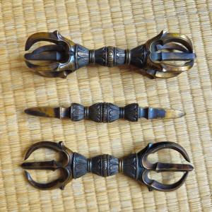 Set Of 3 Japanese Ormolu Dorje And Vajra