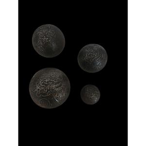 Indonesian Iron Talisman Spheres. Chinese Java