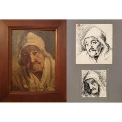 Charles Guérin Portrait Of Catherine Gallier For Her Centenary