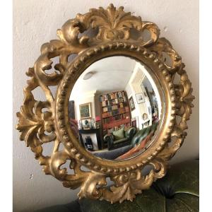 XIX Antique Italian Mirror Frame In Carved And Gilded Wood