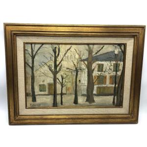 Belgium Piet Volckaert (1902-1973) Oil Painting On Boar Scene Brussels