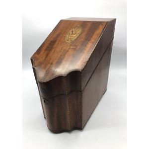 Antique Large English Wooden Stationery Knife Box A. & N. Army Navy