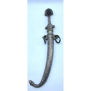Antique  Koumiya Morocco - Moroccan - Berber Dagger - Silver Scabbard - Koumiyya Koummya