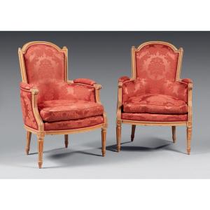 PAIRE DE BERGÈRES ÉPOQUE LOUIS XVI / XVIII ÈME SIÈCLE 