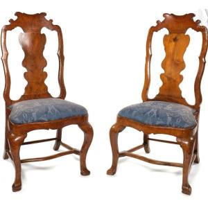 PAIRE DE CHAISES HOLLANDAISES DU XVIII ème s/ PROVENANCE COLLECTION DE MAURICE DRUON