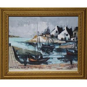 Port Breton / Dated 1961 / Jean Amiot (1920) / Gouache