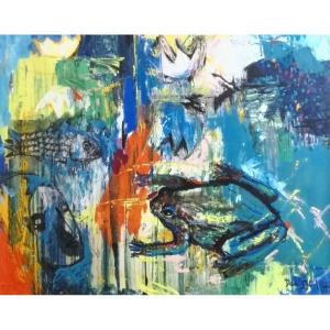 Dan Solojoff (1908-1994) / Frog Composition / Gouache