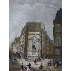 FONTAINE MOLIÈRE /PARIS / CIRCA 1850 / eau forte