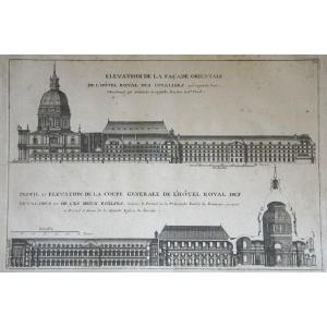 Paris / Hotel Royal Des Invalides / 17th Century / Etching