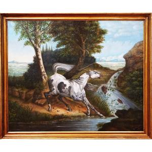 The Wild Moose / Dated 1905 / Oil On Canvas