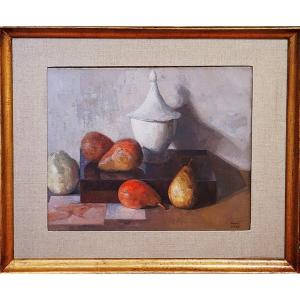 Ywan Cerf (1883-1963) / Still Life: Sobriety And Balance / Oil On Canvas