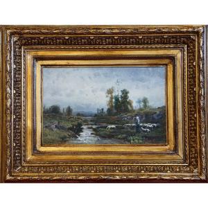 Crozant School 19th Century / La Creuse / Sylvain Grateyrolle / Pastoral / Oil On Canvas