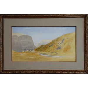 19th Century English School / Scottish Landscape / Highlands / Watercolor