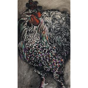 Paul Ackerman (1908-1981) / The Rooster / Indian Ink And Watercolor