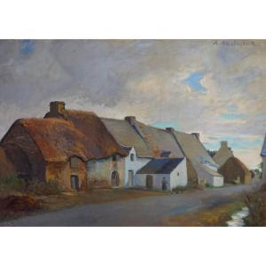 Hamlet Of Brittany / Alfred Louis Andrieux (1879-1945) / Exhibition Salon Of 1914 / Hst