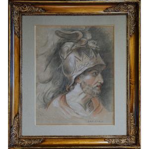 Warrior In Antique Style / Dated May 3, 1791 / Eugénie Raffeneau Delile (1775-1810) / Drawing