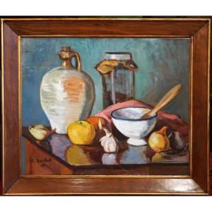 Boris Buchet (1917–1999) / Still Life With A Bowl / Year 1960 / Oil On Canvas