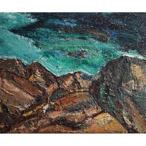 Telluric Composition / Mineral And Aquatic Landscape / Juan Luis Goenaga / Oil On Canvas