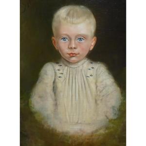 Portrait Of A Child / Dated 1891 / Ls Frenaux / Oil On Canvas