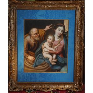 French School, 18th Century, The Holy Family, Oil On Canvas