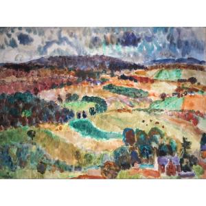 Highland Crofts 1949 / Major Scottish Landscape By W.g. Gillies (1898-1973)