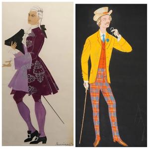 Pair Of Theater Gouaches By Lucien Bertaux (1905-1971) - Collection Christian Giudicelli