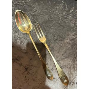 Silver-gilt Service Cutlery (strasbourg, Early 19th Century) 