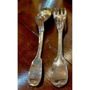 12 Silver Cutlery Early 19th With  Alliance Coats 