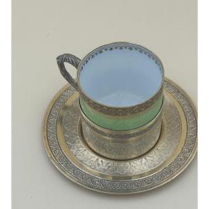 Porcelain Cup With Its Vermail Stand 