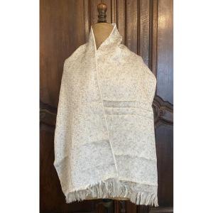 Champagne Silk Stole Or Scarf With Gold Threads