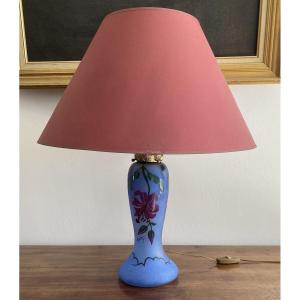 Art Nouveau Acid Etched Lamp Base Mounted As A Lamp By Nancea 20th Century