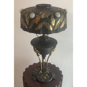 Art Nouveau Lamp In Bronze And Brass, 1900s