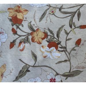 Pair Of Cotton And Linen Curtains With A Floral Pattern – 20th Century