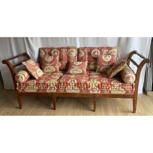 19th-century Restoration Period Beechwood Bench Or Daybed