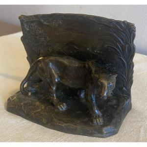 Hirschler Heinrich Bronze Panther Sculpture Austria 20th Century