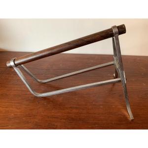Jacques Adnet Art Deco Rosewood And Chrome Bottle Holder 20th Century