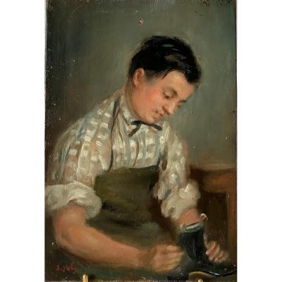 J Joly Table Painting On Wood 