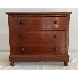 Commode Of Master Or Jewelry Box Restoration Mahogany Nineteenth