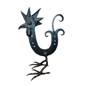Horseshoe Rooster Wrought Iron Marolles