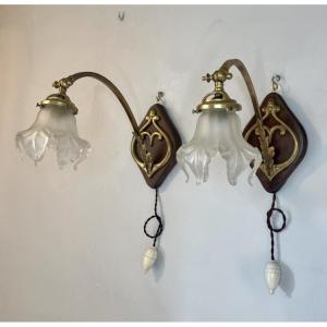 Pair Of Art Nouveau Wall Lights 